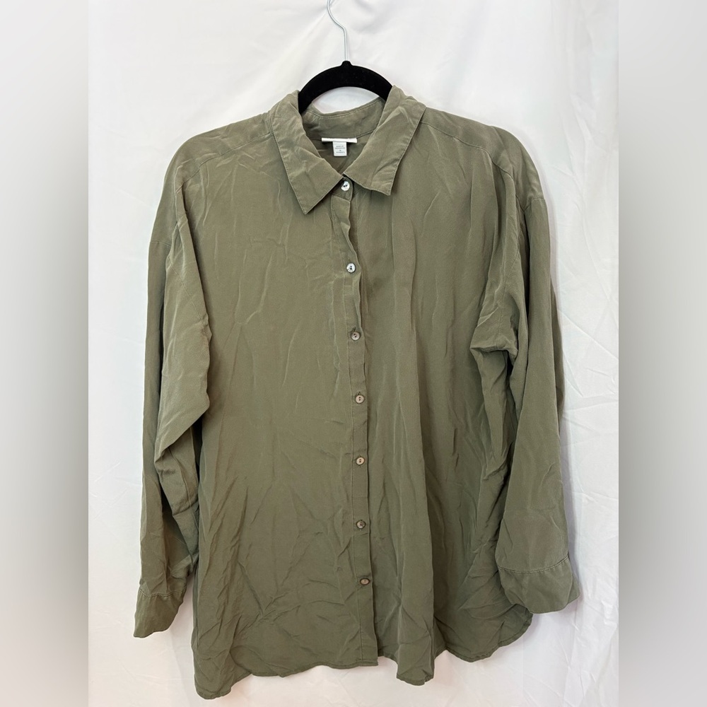 J. Jill Sage Green Silk Blouse